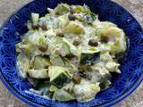 Kartöflusalat án kartaflna (Islande) – Salade de courgette et poireau aux câpres