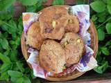 Cookies beurre de cacahuète, pistaches et chocolat