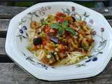 Spaghetti aubergine-tomate