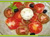 Creme glacee a l'huile d'olive et carpaccio de tomates