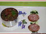 Lentilles vertes facon risotto, andouille du val d'ajol et sa vinaigrette aux herbes