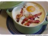 Oeufs cocotte aux epinards et aux lardons