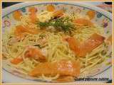 Spaghettis au saumon fume