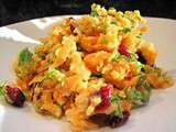 Salade de lentilles corail, coco cranberries aux herbes