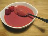 Agar-agar de framboise et lait d’amandes