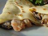 Crêpe aux champignons et crevettes