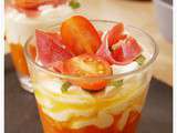 Verrine de tomates et mousse de fromage frais