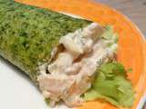 Wraps verts lchf fourré de saumon à la crème