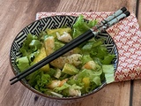 Salade de crevettes, ananas et avocat