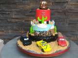 Gateau anniversaire disney cars 3 - flash mc queen storm cruz ramirez et martin