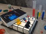 Gateau anniversaire theme chimie