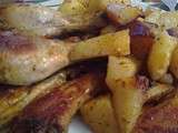 Cuisse de poulet roti et pomme de terre أفخاد الدجاج وبطاطا محمرين