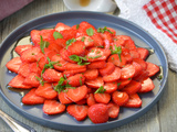 Carpaccio de fraises à la menthe