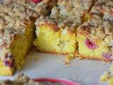 Crumb cake framboise rhubarbe