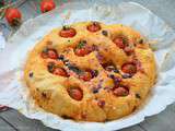 Focaccia tomates cerises et tomates confites