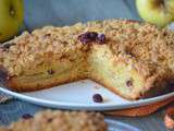 Gâteau pommes et cranberries façon crumble