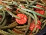 Haricots verts au chorizo et à la sauce tomates