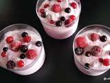 Mousse au fromage blanc et fruits rouges