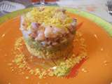 Tartare de crevettes sur tortillas