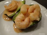 Avocat aux crevettes sauce cocktail