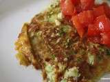 Crèpes aux courgettes et salsa aux tomates