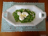 Petits pois frais avec burrata