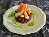 Riz noir aux langoustines et avocat