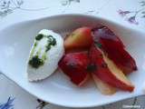 Salade de nectarines et son sucre au basilic