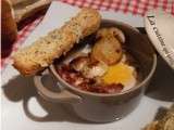 Oeuf cocotte aux cèpes et sa crème de lard