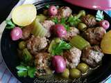 Tajine kefta aux Céleri et Olives Violettes