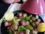 Tajine kefta aux Céleri et Olives Violettes