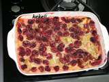 Clafoutis a la rhubarbe et aux prune rouges