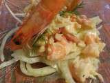 Salade au fenouil crabe et crevettes