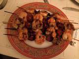 Brochettes gambas chorizo