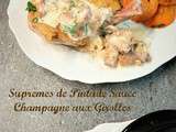 Suprêmes de Pintade Sauce aux Champagne et aux Girolles