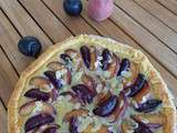 Tarte Feuilletée aux Pêches et aux Prunes, Crème d'Amande