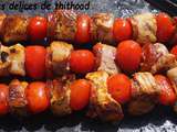 Brochettes de porc chorizo et tomates