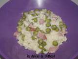 Risotto de petits pois au jambon grill au i'cookin