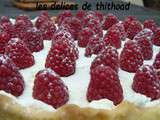 Tarte au chocolat blanc et framboises