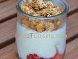 Crumble au fromage blanc et fraise