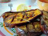 Aubergines grillées {marinées} a l’huile d’olive, ail et au thym