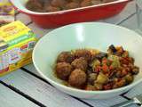 Menu du week-end : légumes façon ratatouille et boulettes de viande et tuiles aux Smarties