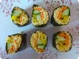 Makis crus de chou fleur orange (raw & vegan)