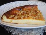 Gâteau au fromage blanc, miel et pignons de pin