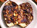 Aubergine grillée à la tapenade verte