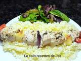 Brochettes de poulet et de halloumi au citron