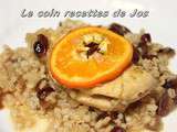 Casserole de poulet à l'orge, canneberges et orange