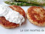 Croquettes de pommes de terre au thon, sauce aux cornichons