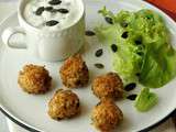 Boulettes de boulgour de petit épeautre aux champignons noirs, sauce aux herbes