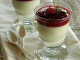 Panna Cotta crémeuse au lait de coco et à la verveine, coulis de framboise